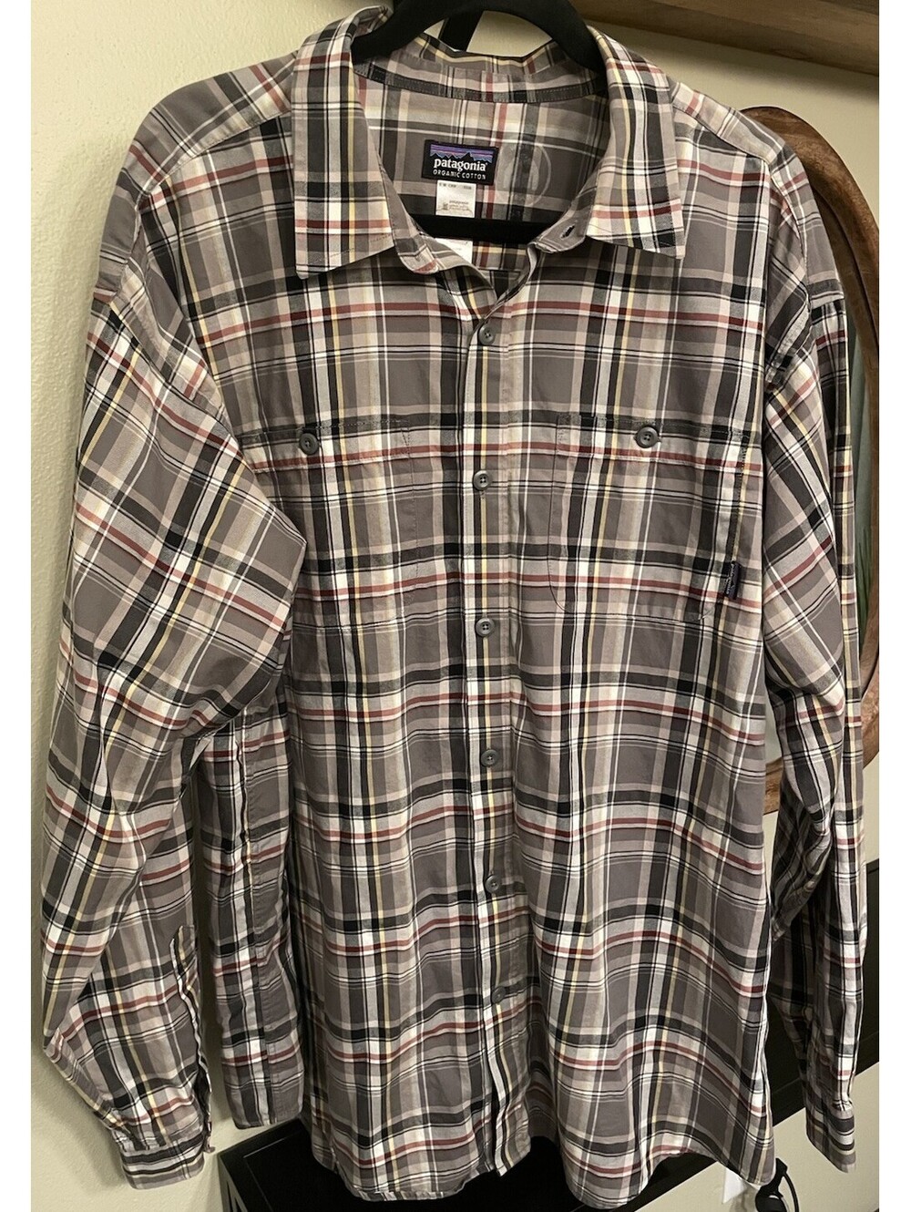 MEN'S PATAGONIA ORGANIC COTTON PLAID BUTTON UP SHIRT SIZE XL